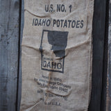 Ancien sac à pomme de terre americain, déco vintage USA