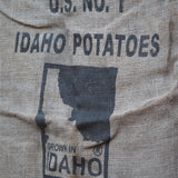 Ancien sac à pomme de terre americain, déco vintage USA