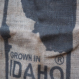 Ancien sac à pomme de terre americain, déco vintage USA