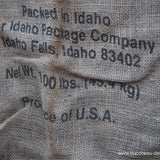 Ancien sac à pomme de terre americain, déco vintage USA