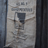 Ancien sac à pomme de terre americain, déco vintage USA