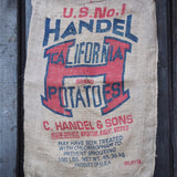 Ancien sac à pomme de terre americain, déco vintage USA