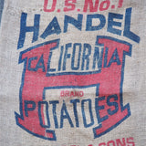 Ancien sac à pomme de terre americain, déco vintage USA