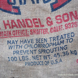 Ancien sac à pomme de terre americain, déco vintage USA