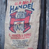 Ancien sac à pomme de terre americain, déco vintage USA
