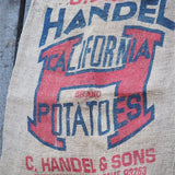 Ancien sac à pomme de terre americain, déco vintage USA