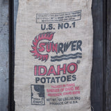 Ancien sac à pomme de terre americain, déco vintage USA