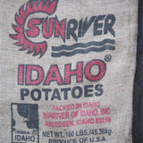 Ancien sac à pomme de terre americain, déco vintage USA