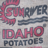 Ancien sac à pomme de terre americain, déco vintage USA