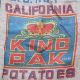 Ancien sac à pomme de terre americain, déco vintage USA