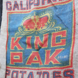 Ancien sac à pomme de terre americain, déco vintage USA