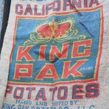Ancien sac à pomme de terre americain, déco vintage USA