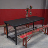 Industrial metal military table