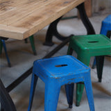 grande table industrielle plateau chene massif pietement fonte