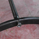 grande table industrielle plateau bois ancien chene massif pietement fonte