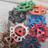 Lot of old factory valves, ideal as industrial drawer knobs