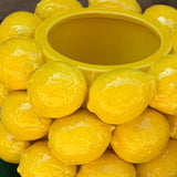 Pot fleurs Vase / Bol en céramique décor citron