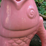 Vase pichet poisson gm rose L16,5 P11 H25,3cm