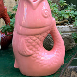Vase pichet poisson gm rose L16,5 P11 H25,3cm