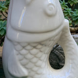 Vase pichet poisson gm sable L16,5 P11 H25,3cm