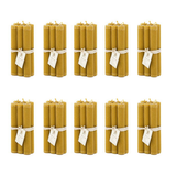 L'ABELLAMEL Lot de 10 paquets de 6 bougies en cire d'abeille 15 x 2 cm