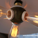 abat jour tres grand Americain lampe industrielle americaine systeme benjamin 3 light