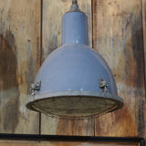 pendant light with grey enameled lampshade, Bauhaus industrial style