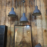 pendant light with grey enameled lampshade, Bauhaus industrial style