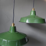 grand abat jour emaillee lampe industrielle vert