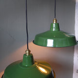 grand abat jour emaillee lampe industrielle vert