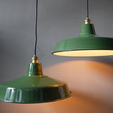 grand abat jour emaillee lampe industrielle vert