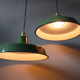 grand abat jour emaillee lampe industrielle vert