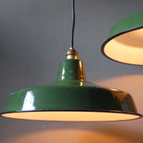 grand abat jour emaillee lampe industrielle vert