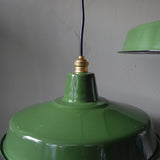 grand abat jour emaillee lampe industrielle vert