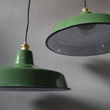 grand abat jour emaillee lampe industrielle vert