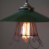 abat jour emaillé vert lampe industrielle americaine