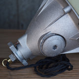 Green enameled lampshade pendant light, industrial grid lamp