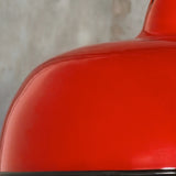 Suspension, lampe industrielle en tôle émaillée rouge – luminaire abat jour atelier