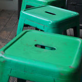 TOLIX antique stool in its original green condition