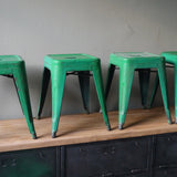 TOLIX antique stool in its original green condition