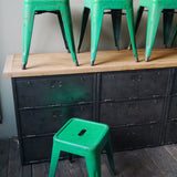 TOLIX antique stool in its original green condition