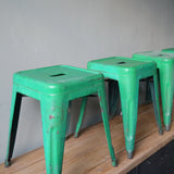 TOLIX antique stool in its original green condition