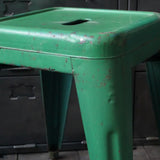 TOLIX antique stool in its original green condition