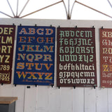 antique alphabet poster, presentation poster, sign painter