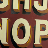 antique alphabet poster, presentation poster, sign painter