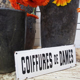 enseigne coiffures de dame emaillée