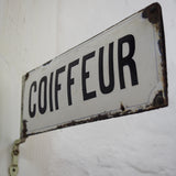 double-sided enameled hairdresser sign