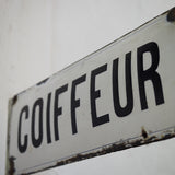double-sided enameled hairdresser sign