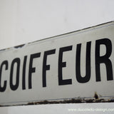 double-sided enameled hairdresser sign