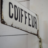 double-sided enameled hairdresser sign